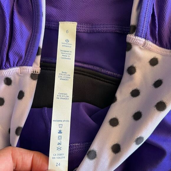 Lululemon Velo Vixen Short Bruised Berry / High Noon Dot Lilac / Black size 6 - Picture 6 of 12